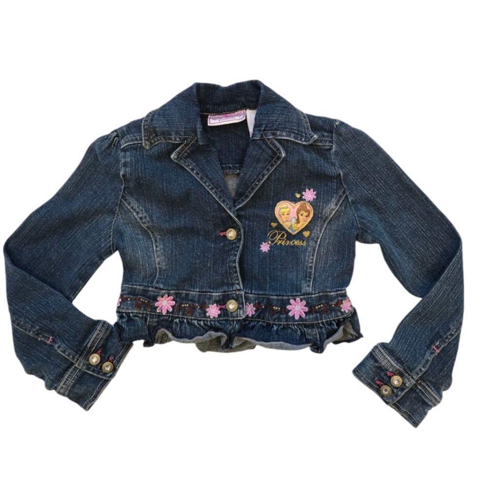 Y2K Disney Princess Belle and Cinderella Denim Jean Jacket